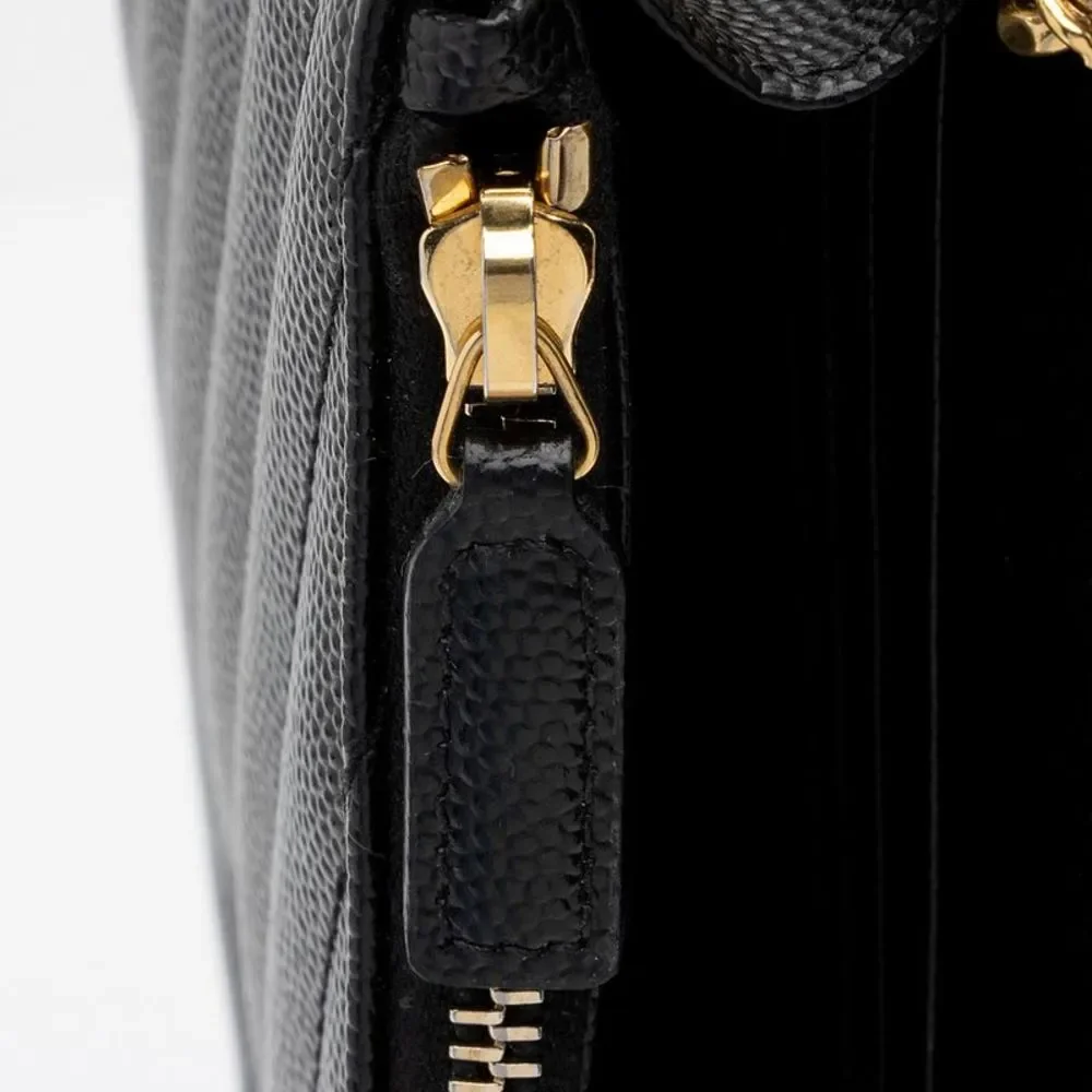 Saint Laurent Matelasse Grain de Poudre Monogram Envelope Chain Wallet - Picture 11 of 14